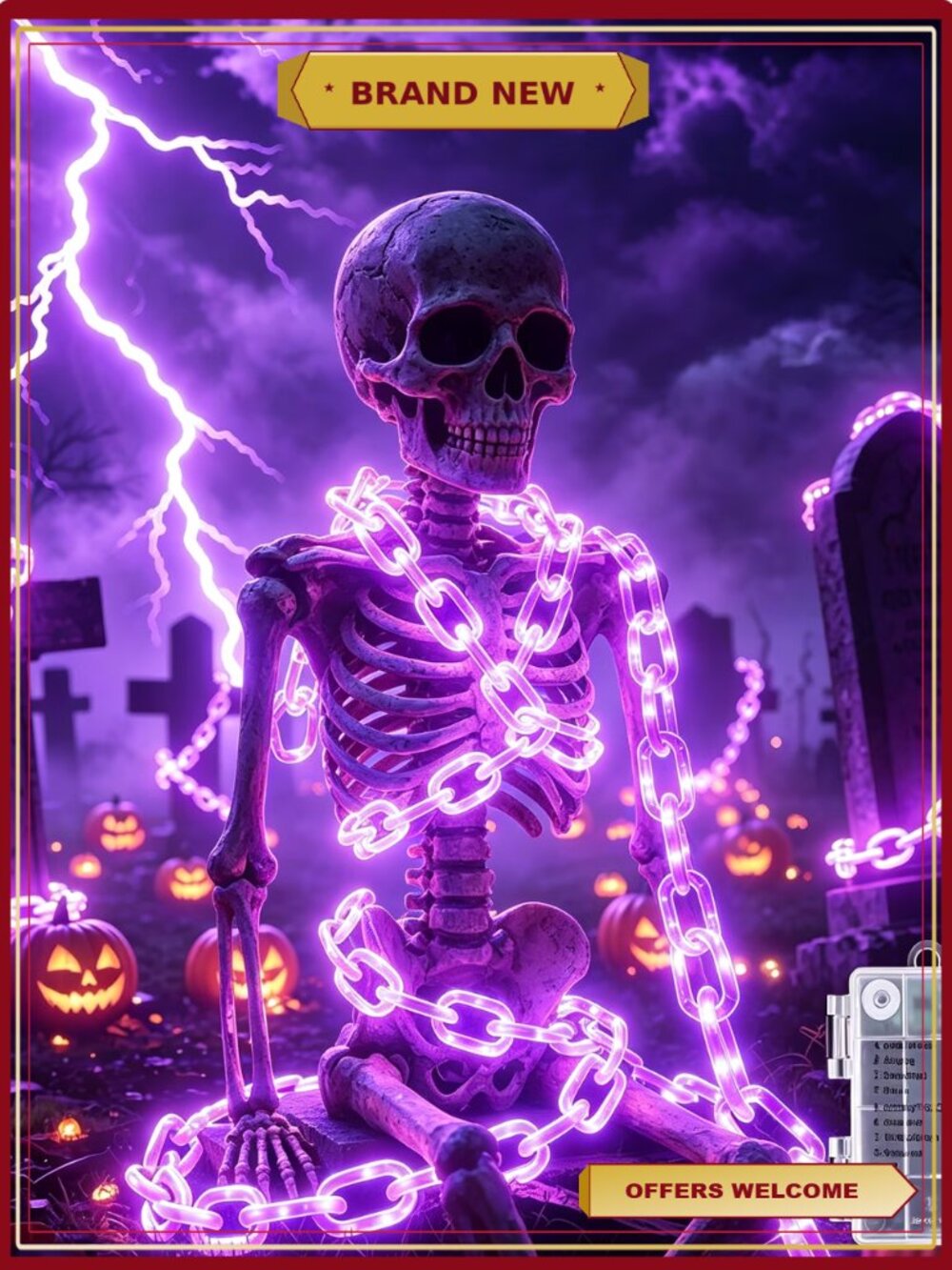 10 FT Halloween Chain Lights 160 LED 8 Modes Timer Waterproof Decor